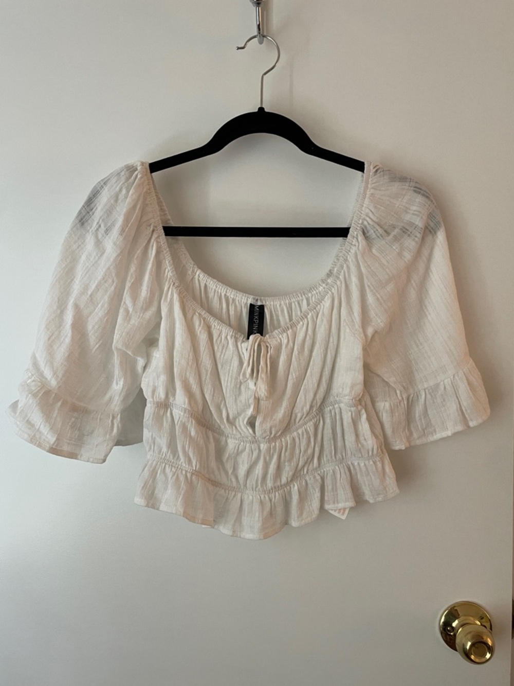 MINKPINK Cropped White Top